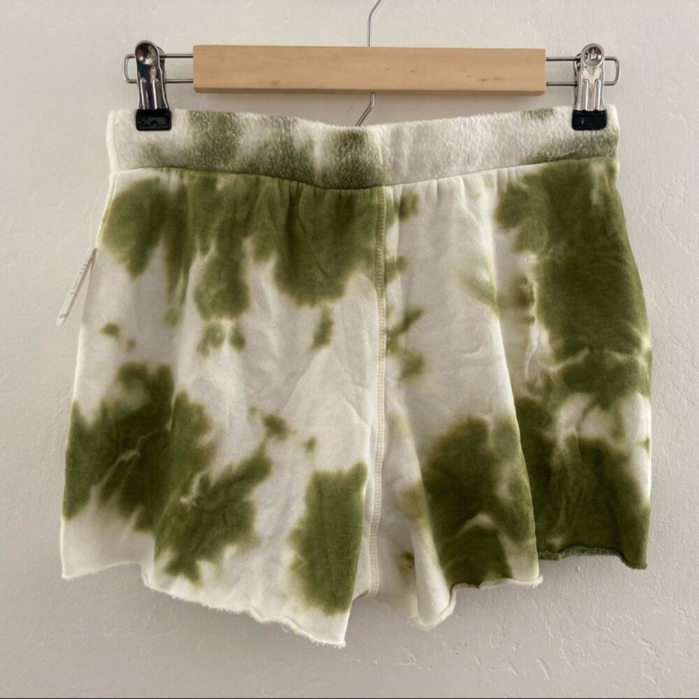 Free People Kelly Washed Tie Dye Set Sweatshirt Shorts Army Green Women's XS NWT - Picture 9 of 14